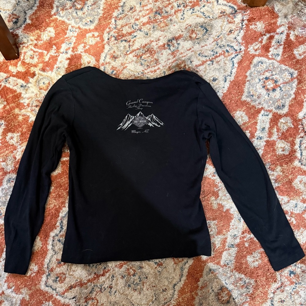 Harley Davidson Black Zip-Up Cardigan - Picture 6 of 7